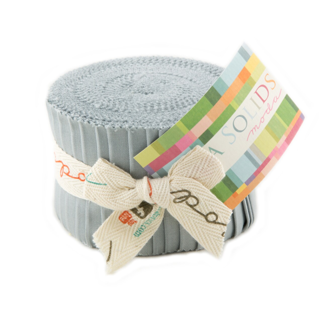 Bella Solids 2.5" Strip Junior Roll (Junior Jelly Roll) in Silver by Moda for Moda (9900JJR 183)